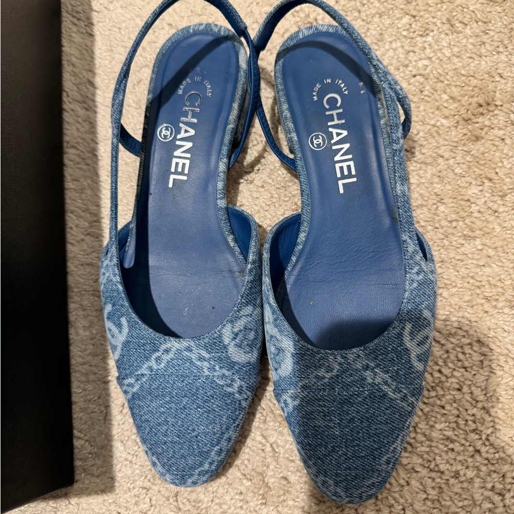Chanel Denim Slingbacks